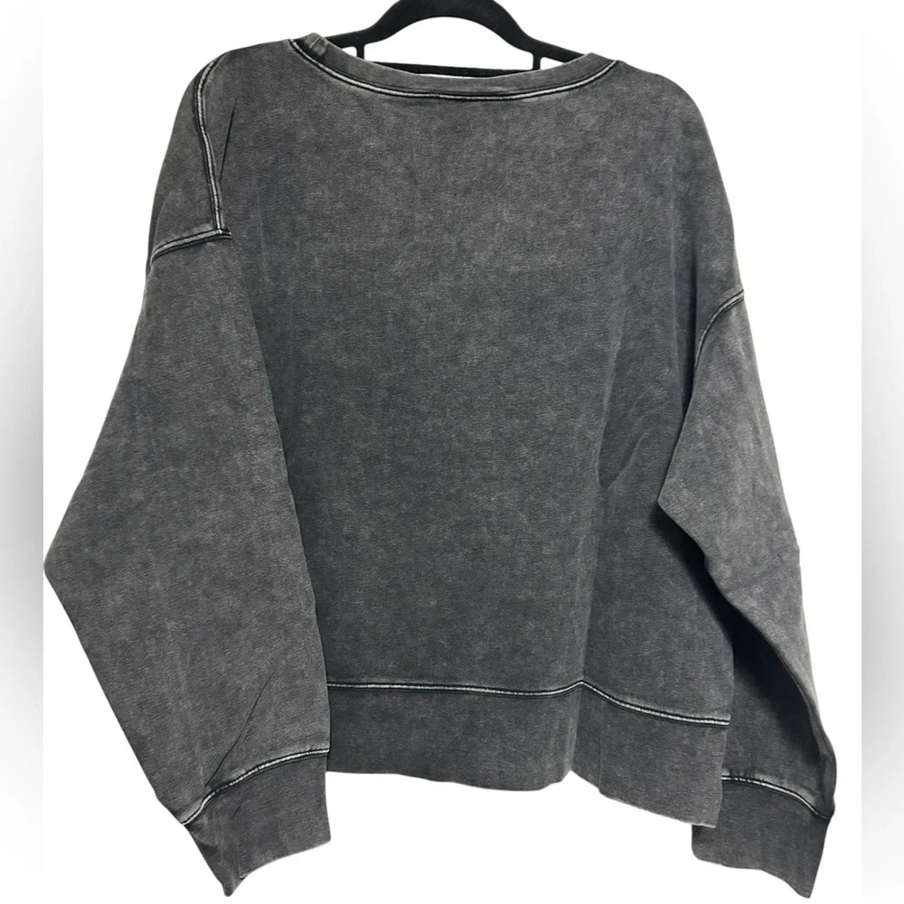 Seint Beauty Official Distressed Acid Wash Cropped Crewneck Sweatshirt Size 2XL
